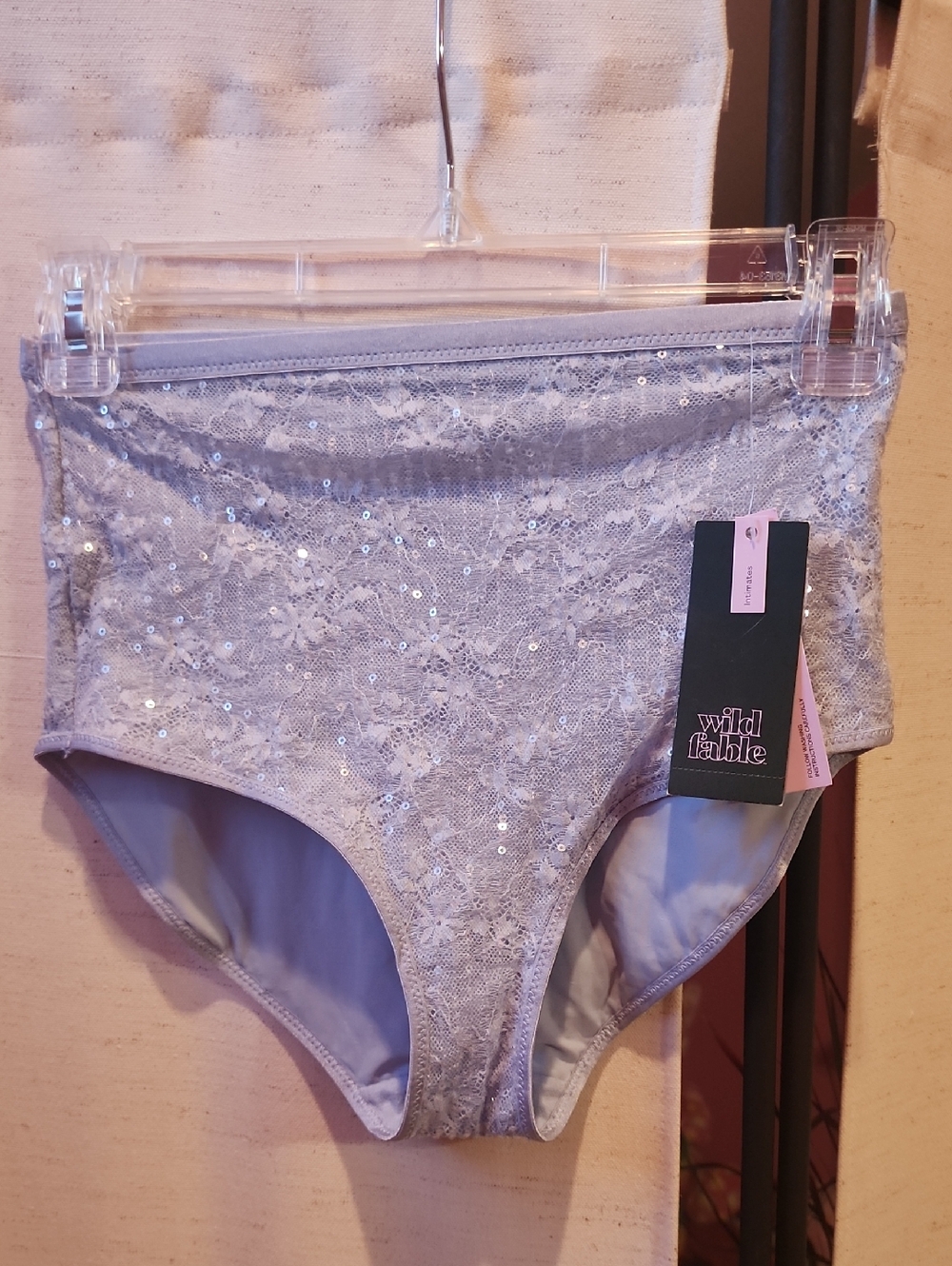 Wild Fable Sequin Lace High-Waist Briefs - Light Blue